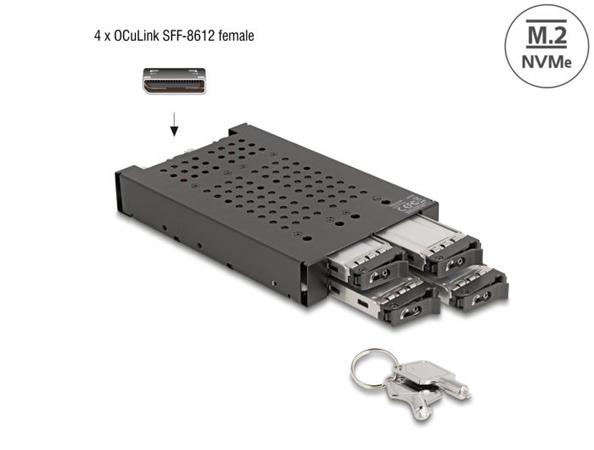 Delock 3.5” Mobilní rack pro 4 x SSD M.2 NVMe s konektorem OcuLink SFF-8612